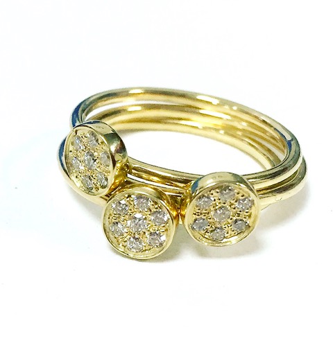 18ct gold diamond engagement stacking ring